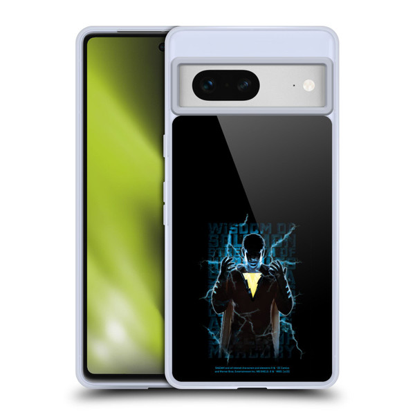 Shazam! 2019 Movie Character Art Lightning Typography Soft Gel Case for Google Pixel 7