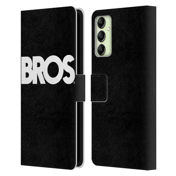 BROS Logo Art Text Leather Book Wallet Case Cover For Samsung Galaxy A14 5G