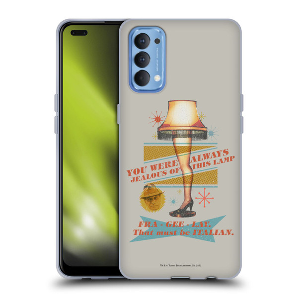 A Christmas Story Composed Art Leg Lamp Soft Gel Case for OPPO Reno 4 5G