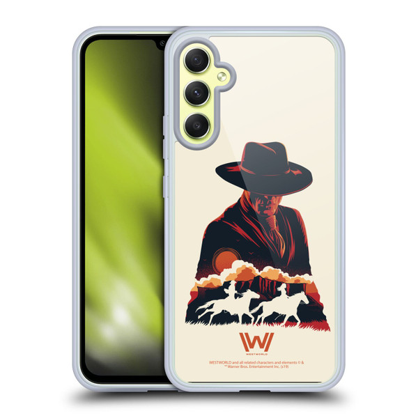 Westworld Graphics Man In Black Soft Gel Case for Samsung Galaxy A34 5G
