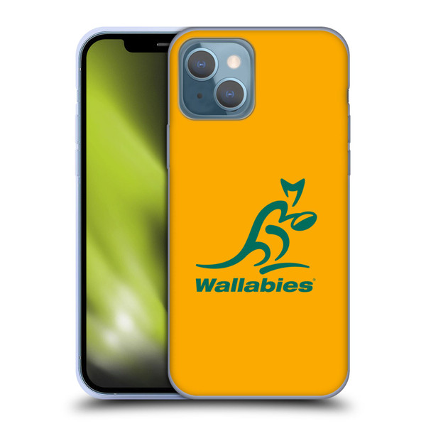 Australia National Rugby Union Team Crest Plain Yellow Soft Gel Case for Apple iPhone 13