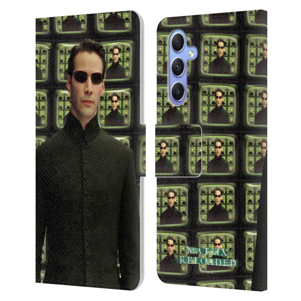 The Matrix Reloaded Key Art Neo 2 Leather Book Wallet Case Cover For Samsung Galaxy A34 5G