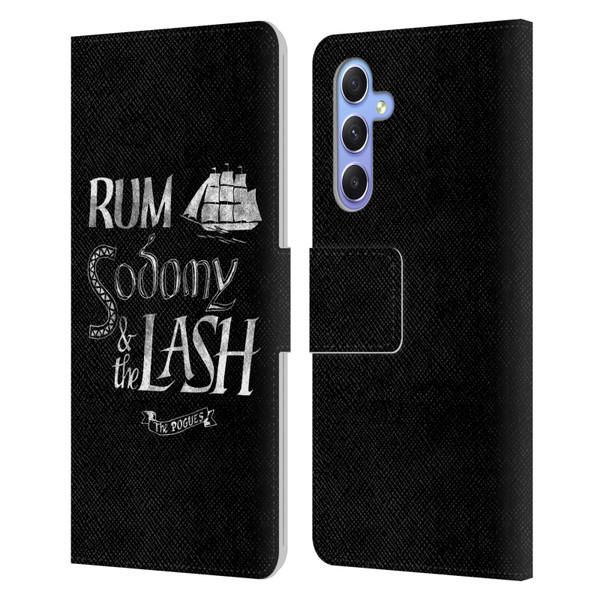 The Pogues Graphics Rum Sodony & The Lash Leather Book Wallet Case Cover For Samsung Galaxy A34 5G