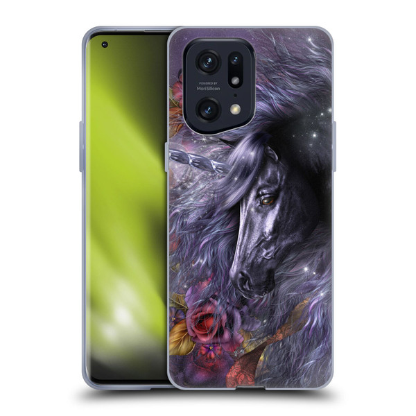 Laurie Prindle Fantasy Horse Blue Rose Unicorn Soft Gel Case for OPPO Find X5 Pro