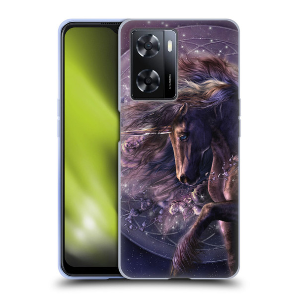 Laurie Prindle Fantasy Horse Chimera Black Rose Unicorn Soft Gel Case for OPPO A57s