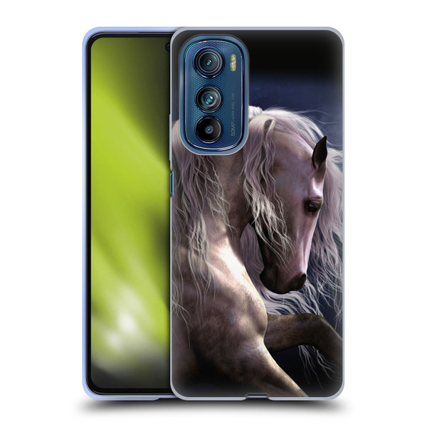 Laurie Prindle Western Stallion Night Silver Ghost II Soft Gel Case for Motorola Edge 30