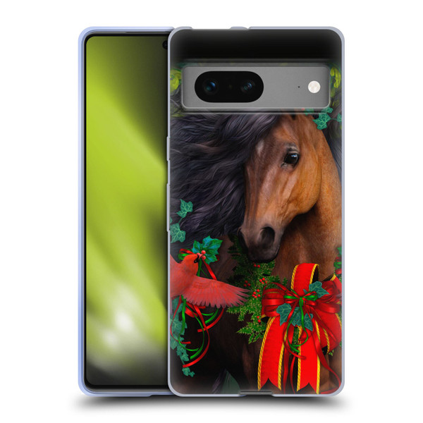 Laurie Prindle Western Stallion A Morgan Christmas Soft Gel Case for Google Pixel 7
