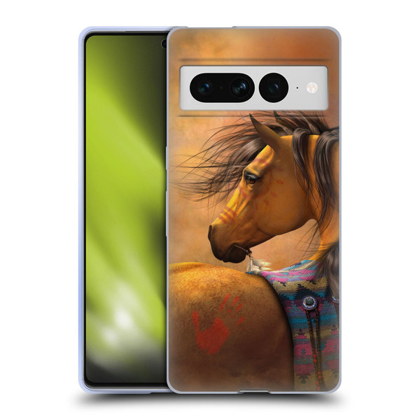 Laurie Prindle Western Stallion Kiowa Gold Soft Gel Case for Google Pixel 7 Pro