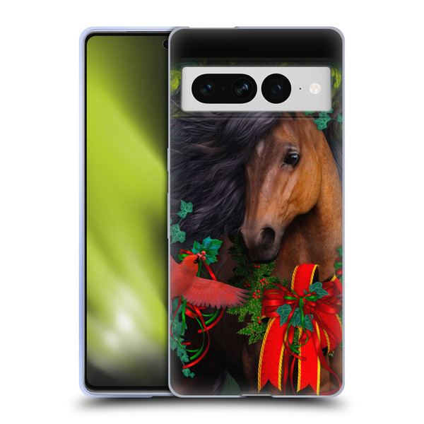 Laurie Prindle Western Stallion A Morgan Christmas Soft Gel Case for Google Pixel 7 Pro