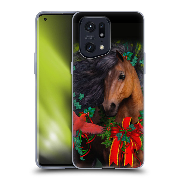 Laurie Prindle Western Stallion A Morgan Christmas Soft Gel Case for OPPO Find X5 Pro