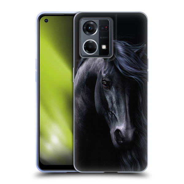 Laurie Prindle Western Stallion The Black Soft Gel Case for OPPO Reno8 4G