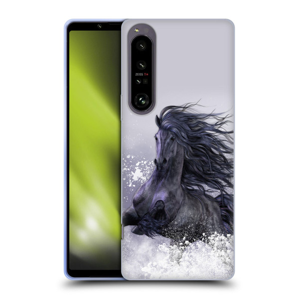 Laurie Prindle Western Stallion Winter Thunder Soft Gel Case for Sony Xperia 1 IV