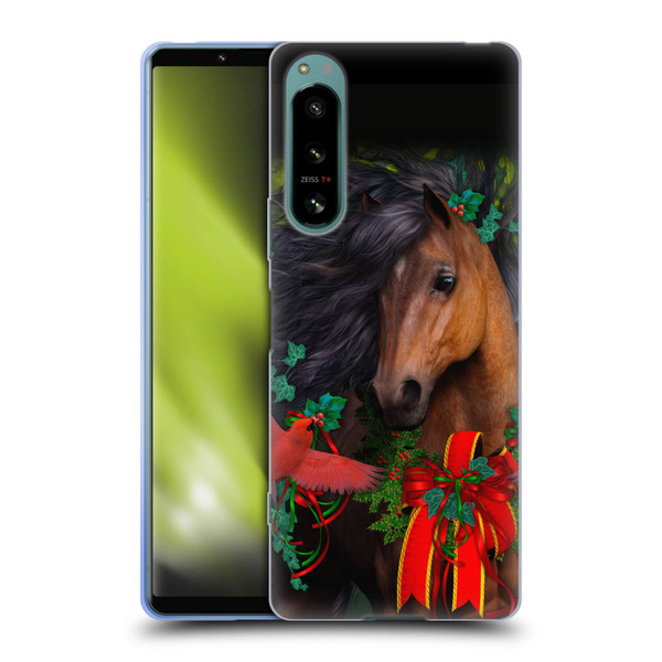 Laurie Prindle Western Stallion A Morgan Christmas Soft Gel Case for Sony Xperia 5 IV