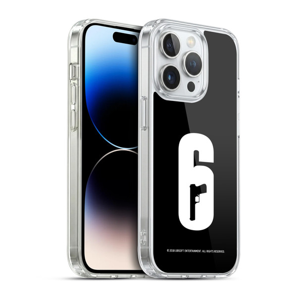 Tom Clancy's Rainbow Six Siege Logos Black And White Soft Gel Case for Apple iPhone 14 Pro & MagSafe