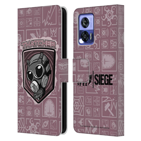 Tom Clancy's Rainbow Six Siege Chibi Operators Thatcher Leather Book Wallet Case Cover For Motorola Edge 30 Neo 5G