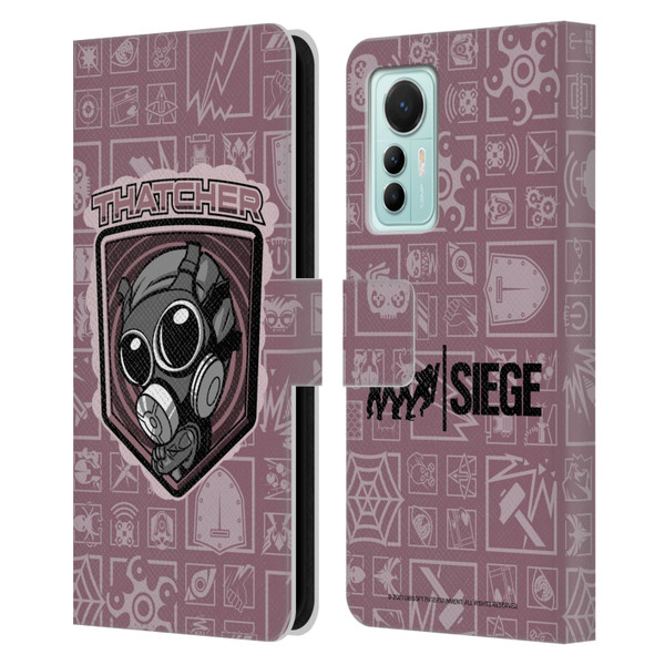 Tom Clancy's Rainbow Six Siege Chibi Operators Thatcher Leather Book Wallet Case Cover For Xiaomi 12 Lite