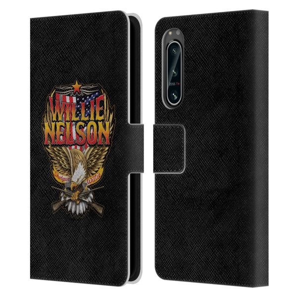 Willie Nelson Grunge Eagle Leather Book Wallet Case Cover For Sony Xperia 5 IV