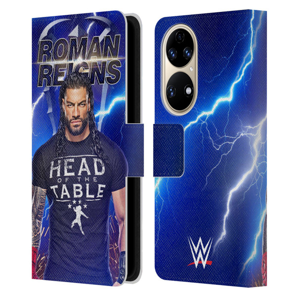 WWE Roman Reigns Lightning Leather Book Wallet Case Cover For Huawei P50