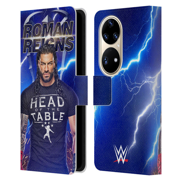 WWE Roman Reigns Lightning Leather Book Wallet Case Cover For Huawei P50 Pro