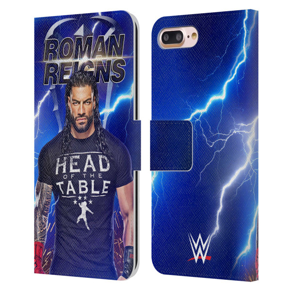 WWE Roman Reigns Lightning Leather Book Wallet Case Cover For Apple iPhone 7 Plus / iPhone 8 Plus