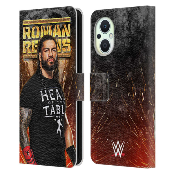 WWE Roman Reigns Grunge Leather Book Wallet Case Cover For OPPO Reno8 Lite