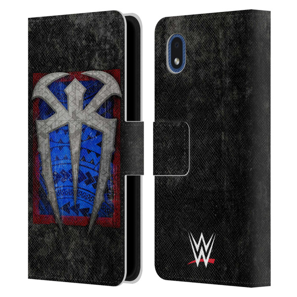 WWE Roman Reigns Distressed Logo Leather Book Wallet Case Cover For Samsung Galaxy A01 Core (2020)