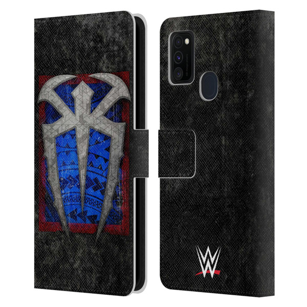 WWE Roman Reigns Distressed Logo Leather Book Wallet Case Cover For Samsung Galaxy M30s (2019)/M21 (2020)