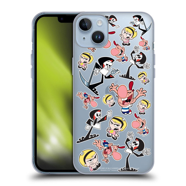 The Grim Adventures of Billy & Mandy Graphics Icons Soft Gel Case for Apple iPhone 14 Plus