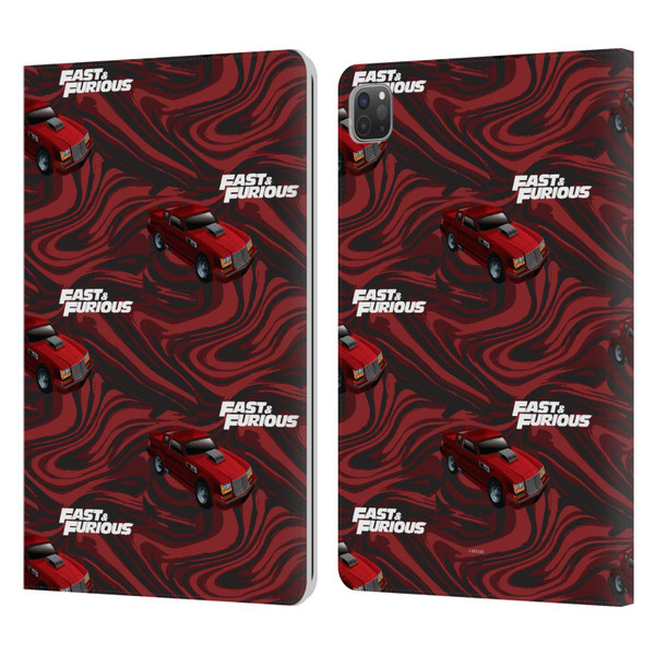Fast & Furious Franchise Car Pattern Red Leather Book Wallet Case Cover For Apple iPad Pro 11 2020 / 2021 / 2022