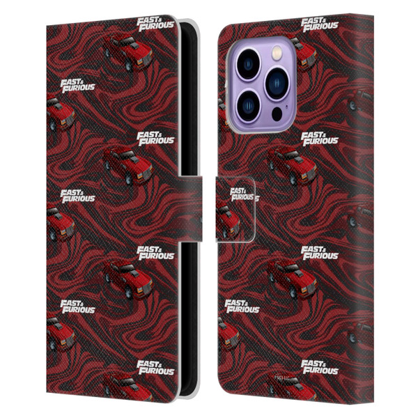 Fast & Furious Franchise Car Pattern Red Leather Book Wallet Case Cover For Apple iPhone 14 Pro Max