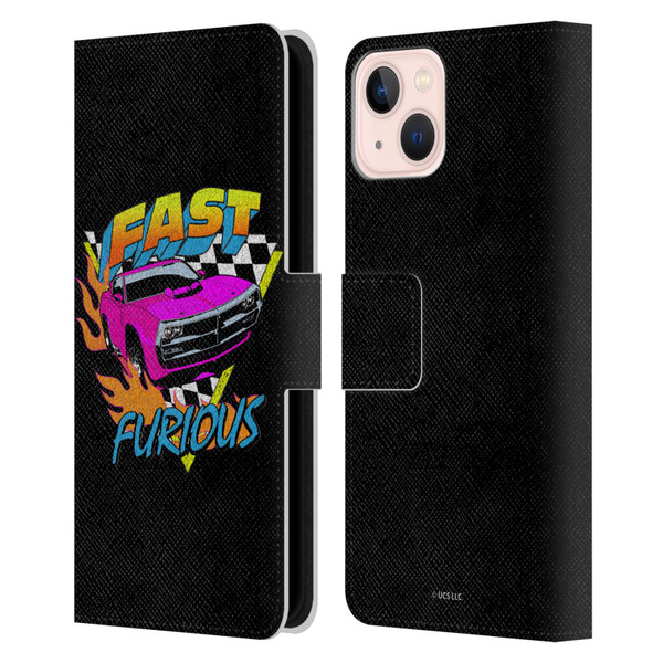 Fast & Furious Franchise Fast Fashion Car In Retro Style Leather Book Wallet Case Cover For Apple iPhone 13