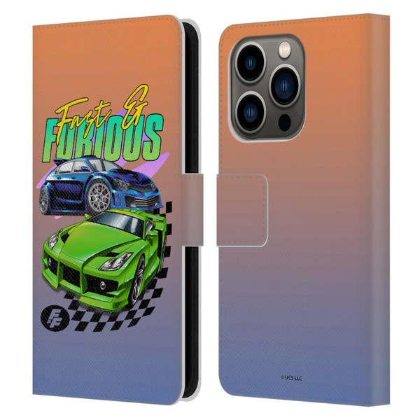 Fast & Furious Franchise Fast Fashion Cars Leather Book Wallet Case Cover For Apple iPhone 14 Pro