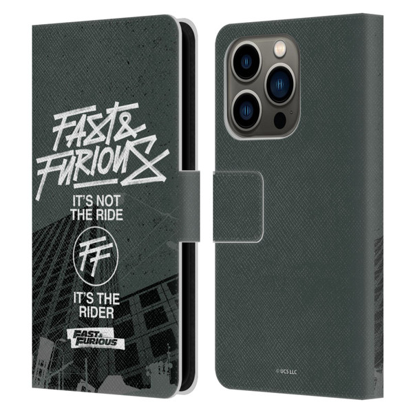 Fast & Furious Franchise Fast Fashion Street Style Logo Leather Book Wallet Case Cover For Apple iPhone 14 Pro