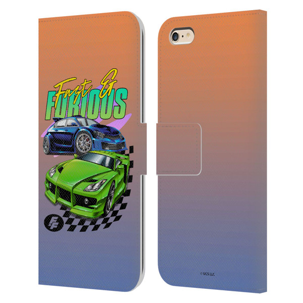 Fast & Furious Franchise Fast Fashion Cars Leather Book Wallet Case Cover For Apple iPhone 6 Plus / iPhone 6s Plus
