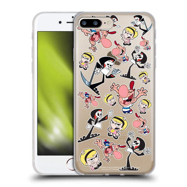 The Grim Adventures of Billy & Mandy Graphics Icons Soft Gel Case for Apple iPhone 7 Plus / iPhone 8 Plus