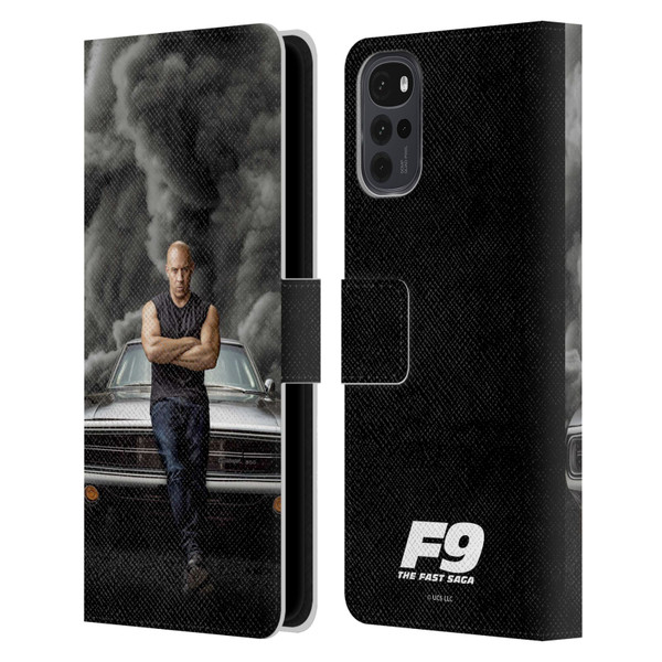 Fast & Furious Franchise Key Art F9 The Fast Saga Dom Leather Book Wallet Case Cover For Motorola Moto G22