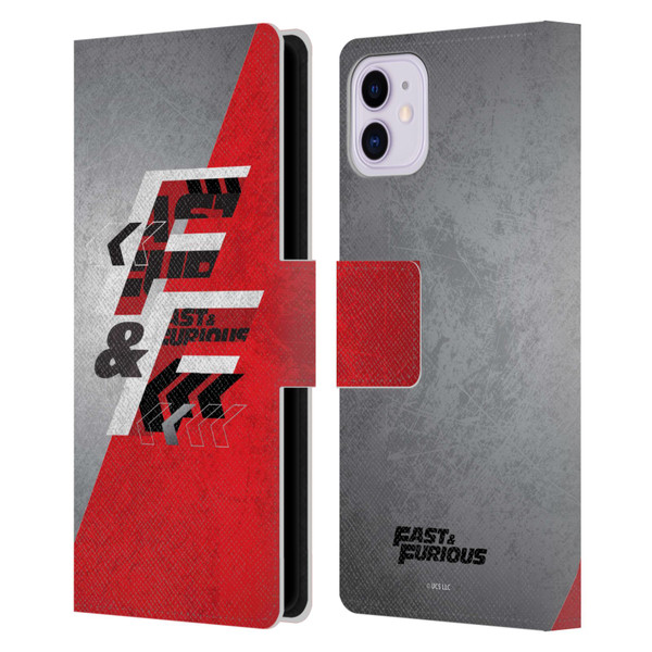 Fast & Furious Franchise Logo Art F&F Red Leather Book Wallet Case Cover For Apple iPhone 11
