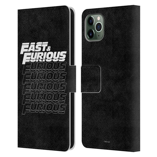 Fast & Furious Franchise Logo Art Black Text Leather Book Wallet Case Cover For Apple iPhone 11 Pro Max