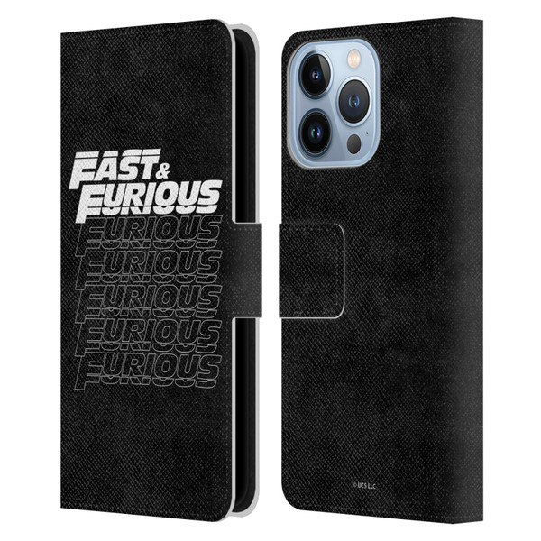 Fast & Furious Franchise Logo Art Black Text Leather Book Wallet Case Cover For Apple iPhone 13 Pro