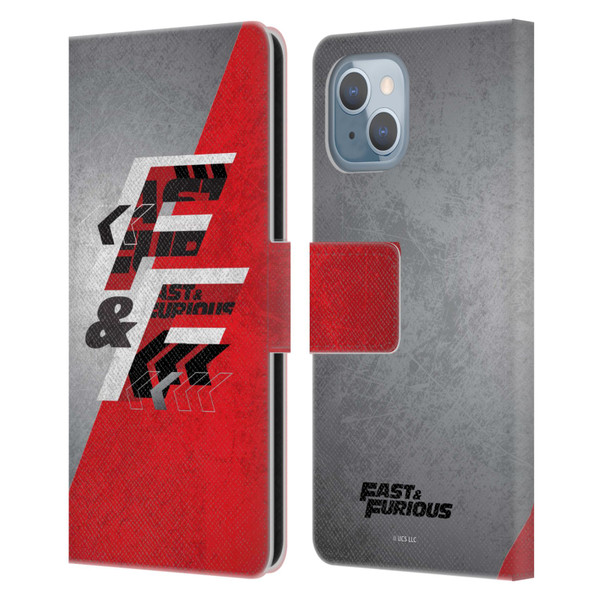 Fast & Furious Franchise Logo Art F&F Red Leather Book Wallet Case Cover For Apple iPhone 14