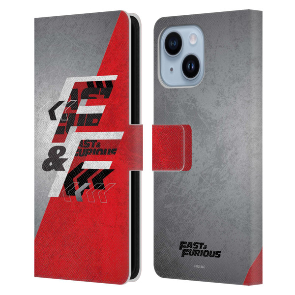 Fast & Furious Franchise Logo Art F&F Red Leather Book Wallet Case Cover For Apple iPhone 14 Plus