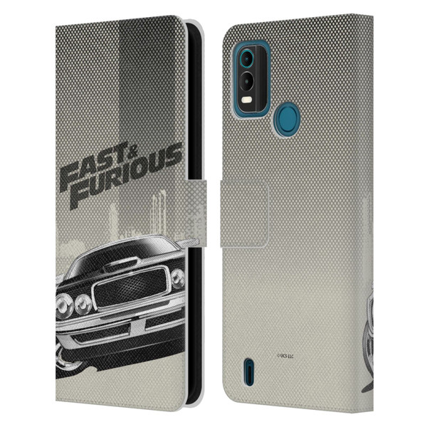 Fast & Furious Franchise Logo Art Halftone Car Leather Book Wallet Case Cover For Nokia G11 Plus