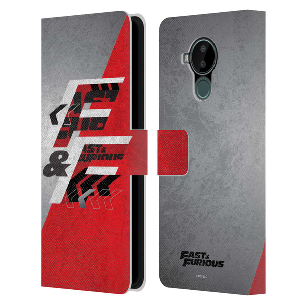 Fast & Furious Franchise Logo Art F&F Red Leather Book Wallet Case Cover For Nokia C30
