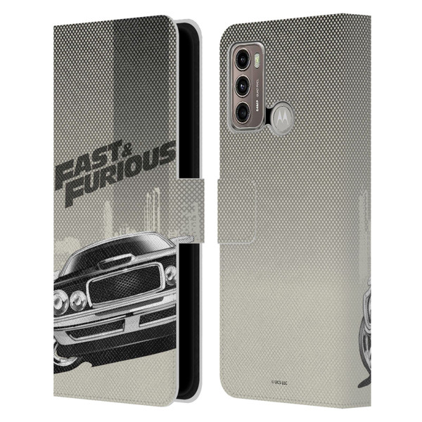Fast & Furious Franchise Logo Art Halftone Car Leather Book Wallet Case Cover For Motorola Moto G60 / Moto G40 Fusion