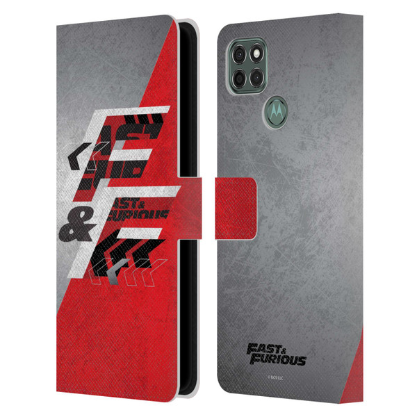 Fast & Furious Franchise Logo Art F&F Red Leather Book Wallet Case Cover For Motorola Moto G9 Power