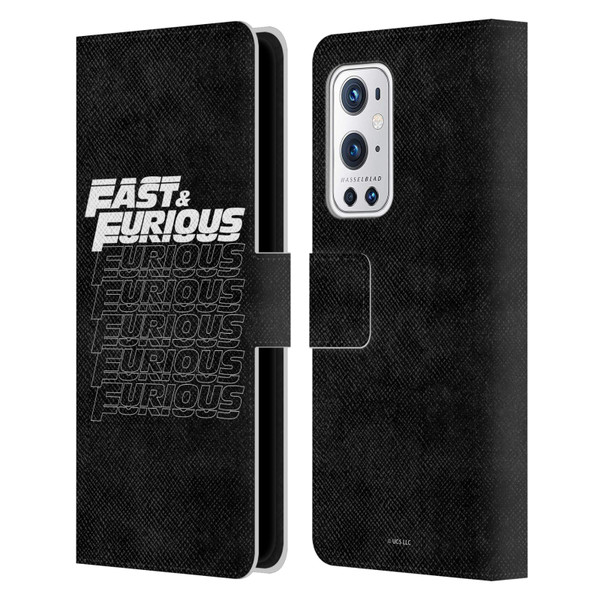 Fast & Furious Franchise Logo Art Black Text Leather Book Wallet Case Cover For OnePlus 9 Pro