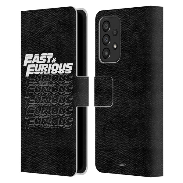 Fast & Furious Franchise Logo Art Black Text Leather Book Wallet Case Cover For Samsung Galaxy A33 5G (2022)