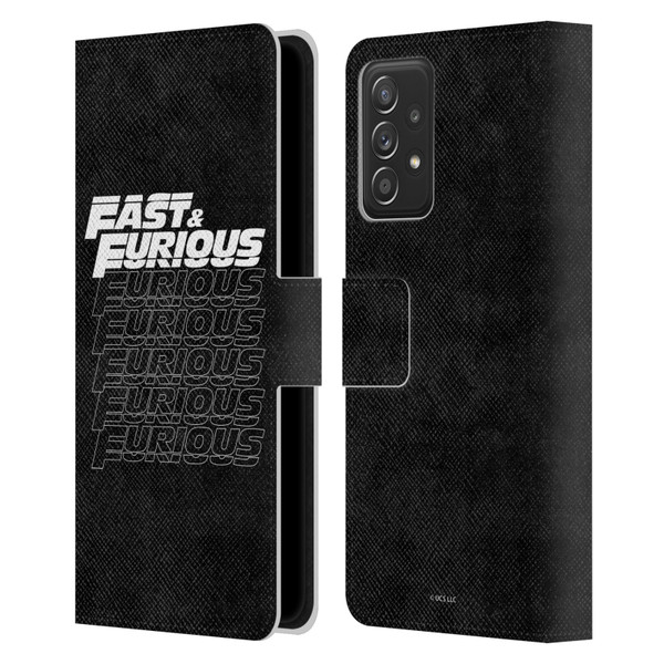 Fast & Furious Franchise Logo Art Black Text Leather Book Wallet Case Cover For Samsung Galaxy A52 / A52s / 5G (2021)