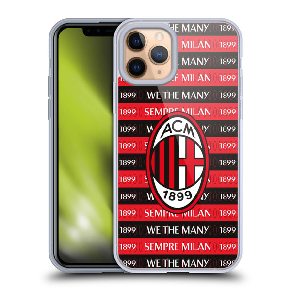 AC Milan Art Milan 1899 Soft Gel Case for Apple iPhone 11 Pro