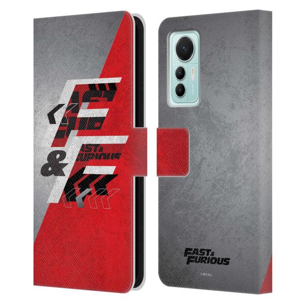 Fast & Furious Franchise Logo Art F&F Red Leather Book Wallet Case Cover For Xiaomi 12 Lite